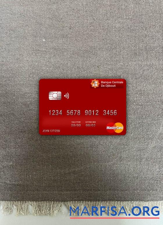 Realistic Djibouti Central Bank of Djibouti mastercard photolook front sample